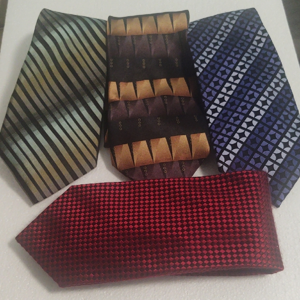 Stylish Men's Tie Collection - Black, Gold, Blue, Red